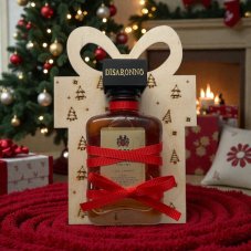 Vánoční dřevěný dárek s mini lahvičkou Disaronno