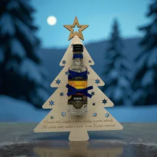 Vánoční dřevěný stromeček s mini lahvičkou Spišská Originál Slivovice Kosher