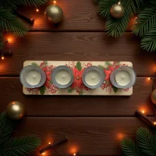 Dřevěný adventní svícen na 4 svíčky – vánoční hvězda