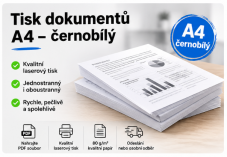 Tisk dokumentů A4 – černobílý