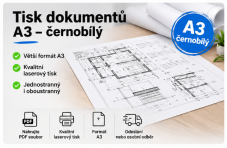 Tisk dokumentů A3 – černobílý