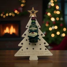 Vánoční dřevěný stromeček s mini lahvičkou Jameson