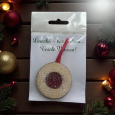 Dřevěná vánoční ozdoba Linecké kolečko