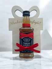 Dřevěný dárek s mini lahvičkou Jack Daniel's