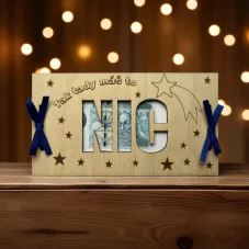 Dřevěná vánoční obálka na peníze – Tak tady máš to NIC – kometa