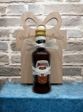 Dřevěný dárek s mini lahvičkou Amarula
