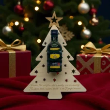 Vánoční dřevěný stromeček s mini lahvičkou Becherovka