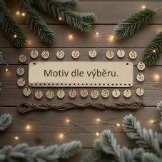 Dřevěný adventní kalendář – sob a vánoční stromeček