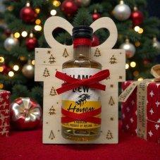 Vánoční dřevěný dárek s mini lahvičkou Tullamore D.E.W. Honey