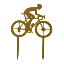 Zápich Cyklista na kole – dekorace na dort, do květin a kytic